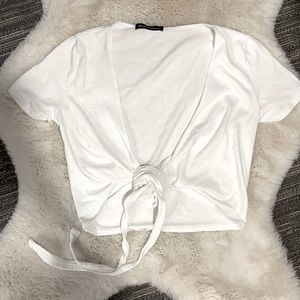 White Brandy Melville Tie Top